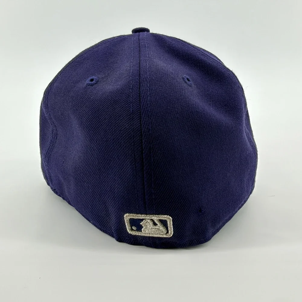 New Era 59FIFTY San Diego Padres Swinging Friar Fitted Hat 7 1/4 Navy Blue Wool